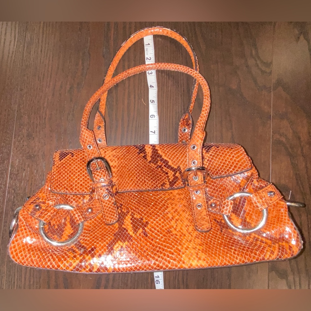Adrienne Vittadini Python Medium Satchel Bag - image 8